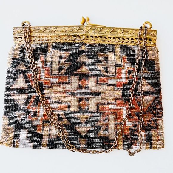 Antique Accessories - Antique Art Deco Microglass Beaded Purse